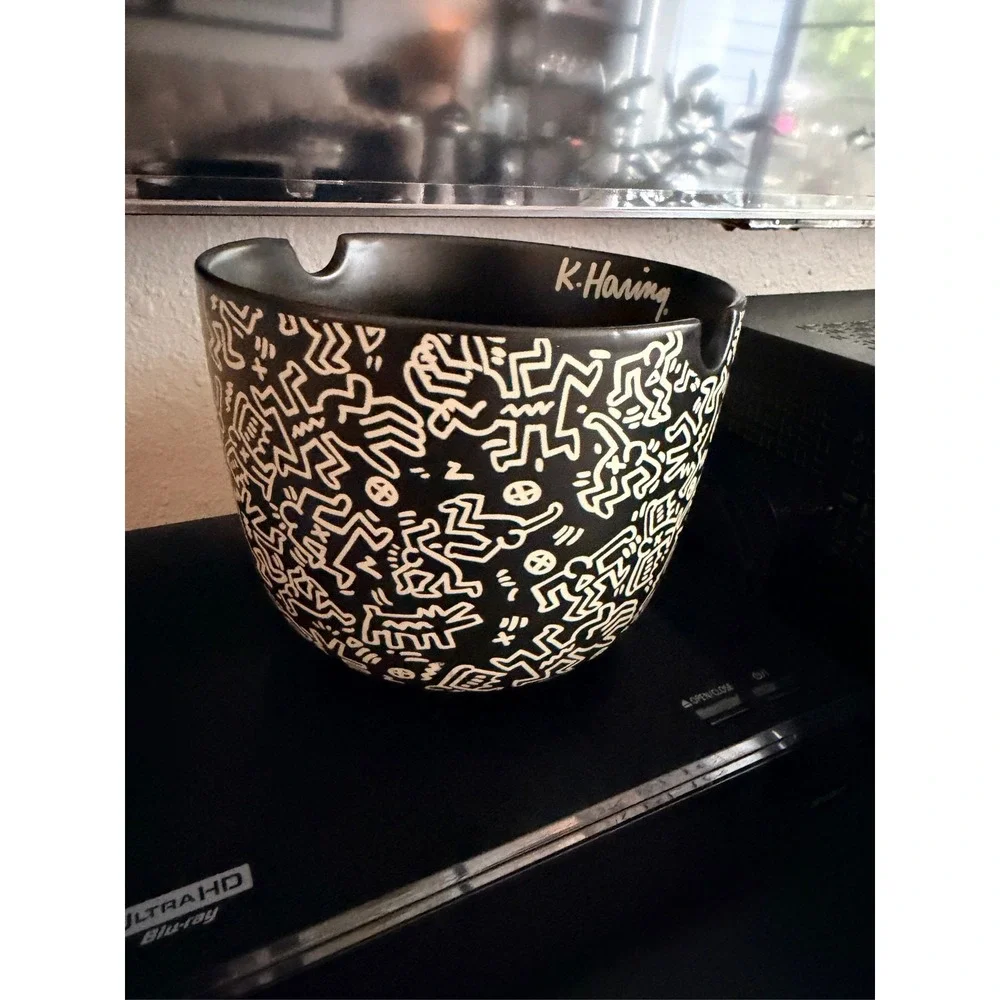 Keith Haring x Typo Ceramic Ramen Noodle Bowl Black White Pop Art